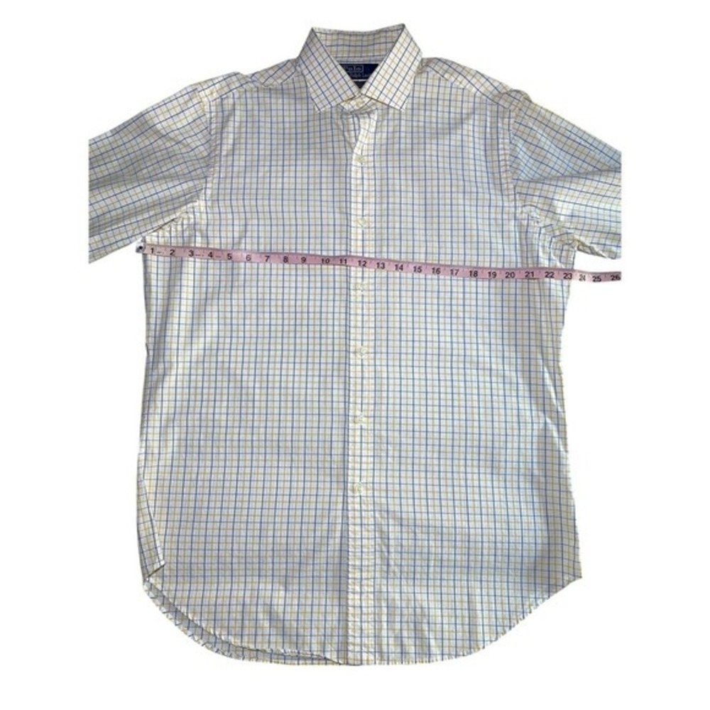 Polo Ralph Lauren Regent Classic Fit Shirt White Yellow Blue Check Size 16 32/33 - Picture 5 of 8